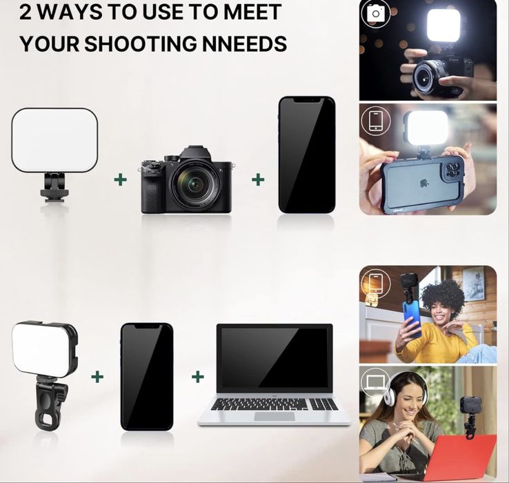 ULANZI VL100X LED селфи светлина с щипка