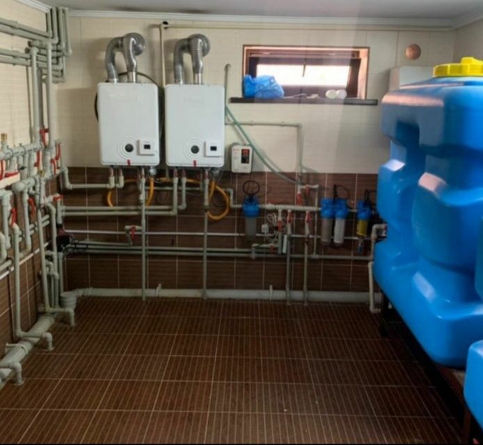 Установка газовых катлов.Газ пеш орнату.