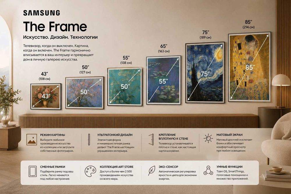 Телевизор Samsung The Frame от 43 дюйма