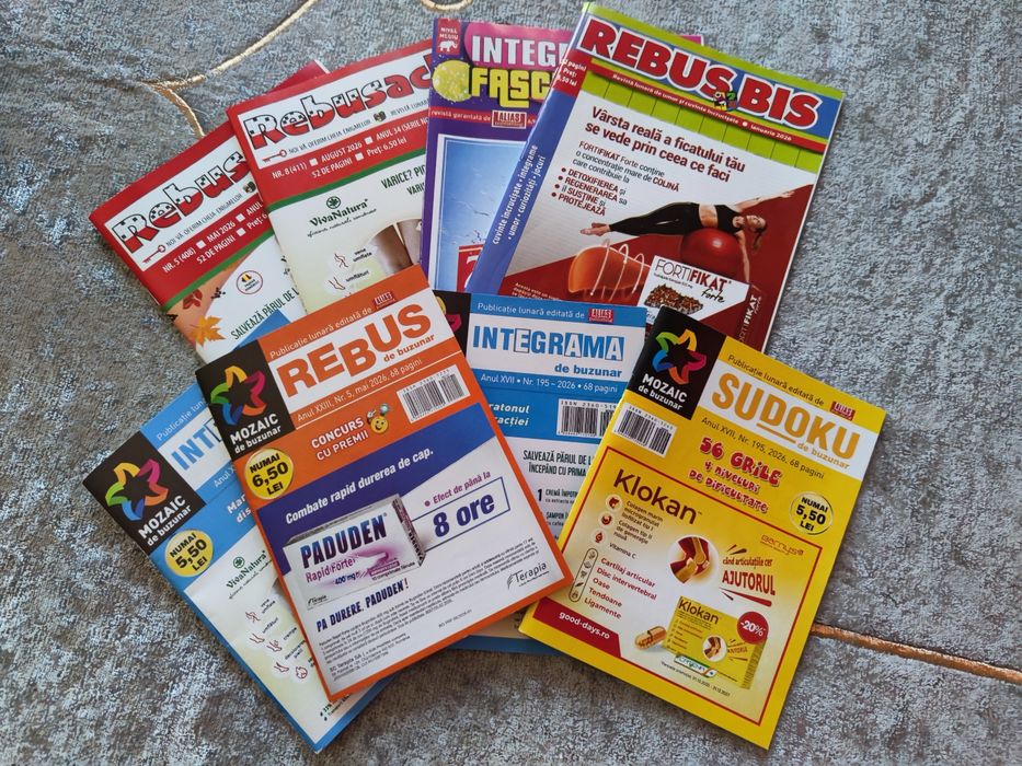 Pachet de opt publicații noi - Integrame, Rebus și Sudoku