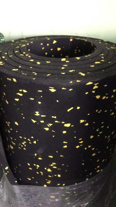 Гумена фитнес настилка на ролка + 20% EPDM, 10 мм | 12 кв.м ,жълт цвят