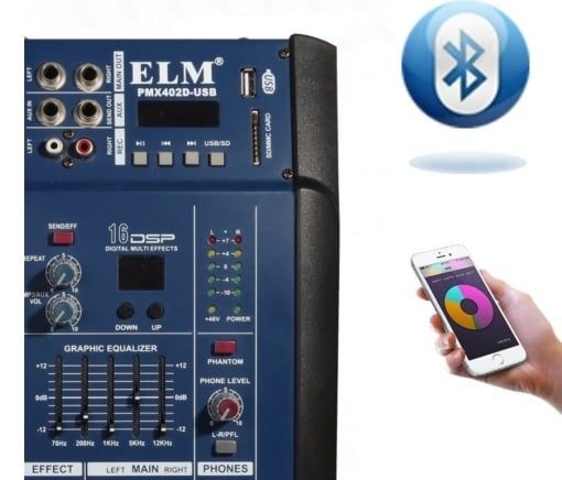 Mixer audio profesional cu amplificare, putere 2x250 W, 4 canale, 16ef