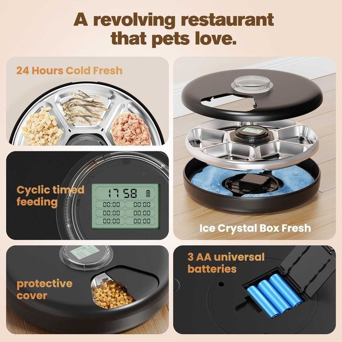 ЧИСТО НОВА BEMOONY F19L автоматична хранилка за животни...