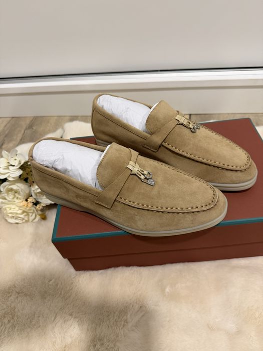 Мокасини естествен велур Loro Piana