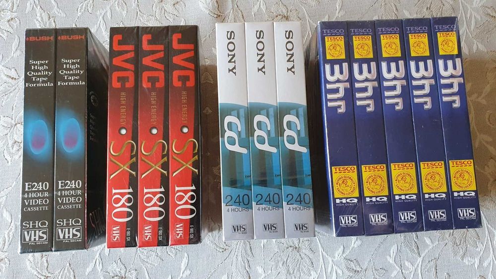 Нови видеокасети VHS TDK, JVC, BASF, Sony, Memorex. Konica