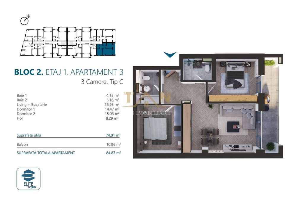 Comision 0 Apartament 3 camere Timisoara Nord