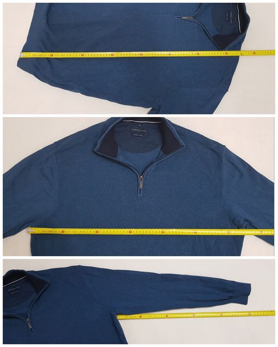 Pulover nou tricotat CASAMODA cu fermoar scurt, 100% bumbac nr 3XL men