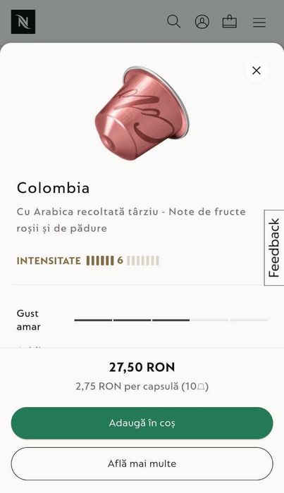 Capsule cafea Nespresso Original Colombia