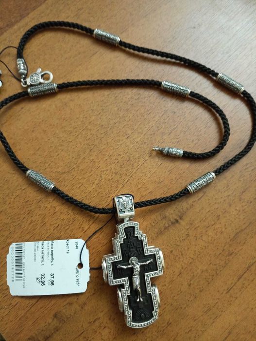 Cruce Cruciuliță din argint 925, pe abanos