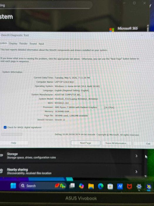 HOPE AMANET P2 - Asus Vivobook / Amd Ryzen 5 5800H / 16 Gb Ram / Nvidia Geforce RTX 3050