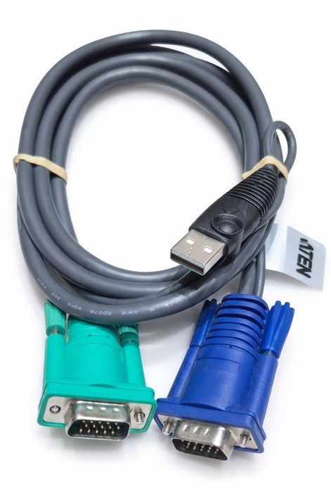 Cablu KVM original ATEN 2L-5202U, USB + VGA, 1.8m