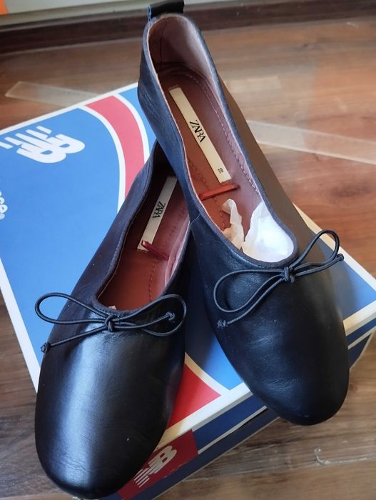 Балетки Zara из натуральной кожи, элегантные, куплены с сайта