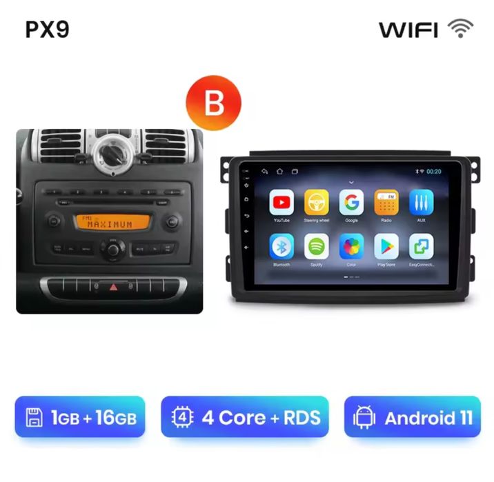 Navi Navigatie Ecran Display Multimedia Smart ForTwo 2 451 2007-15