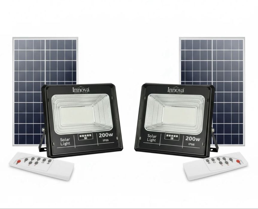 Set 2x proector 200W cu incarcare solara