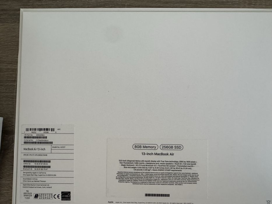 MacBook Air 13" (M1, 2020) – лаптоп в Перфектно състояние