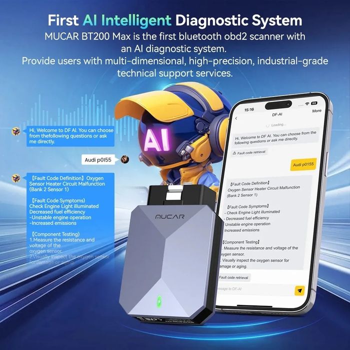 MUCAR Diagnoza Auto Full Sistem + AI + 15 Resetari OBD2 Licenta Lifetime