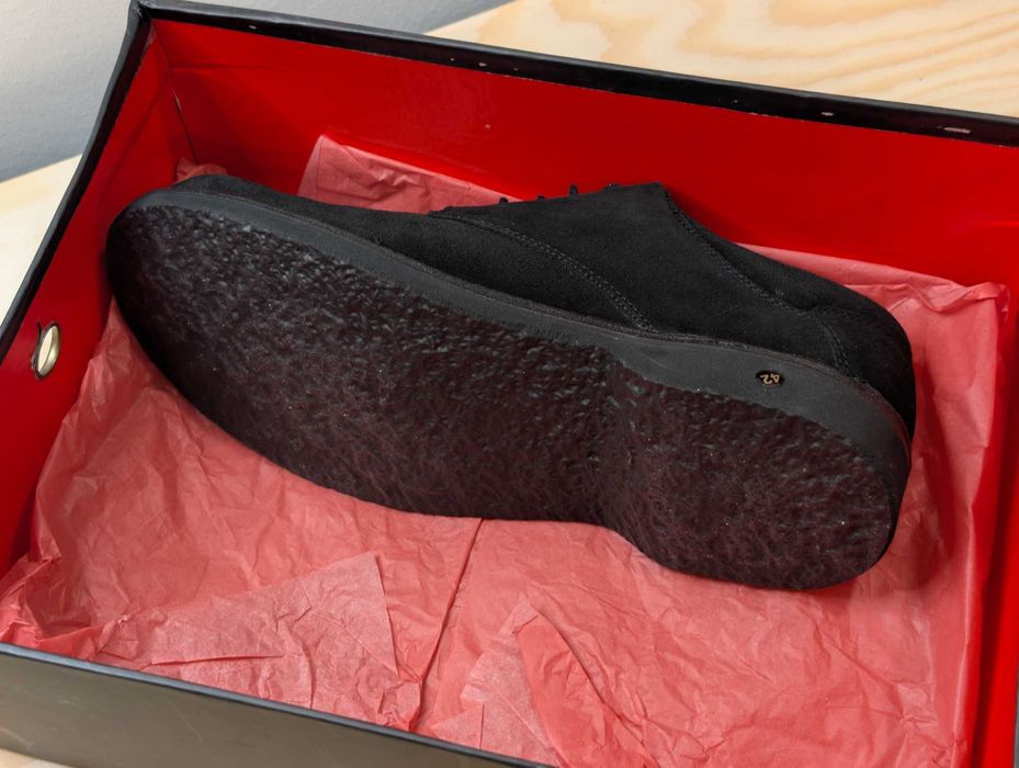 Pantofi Bărbați din Piele Întoarsă, Negri, Mărimea 42