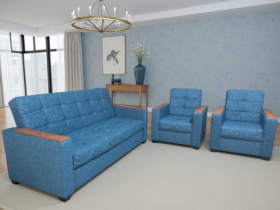 Диван «тройка» с креслами, раскладной, Divan kreslo troyka yotadigan