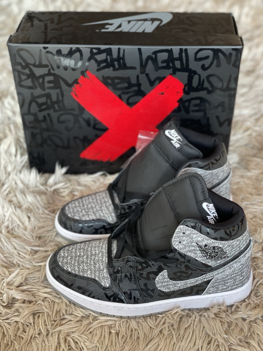 Air Jordan 1 High Rebellionare Black White Particle Grey Cement OG Pat