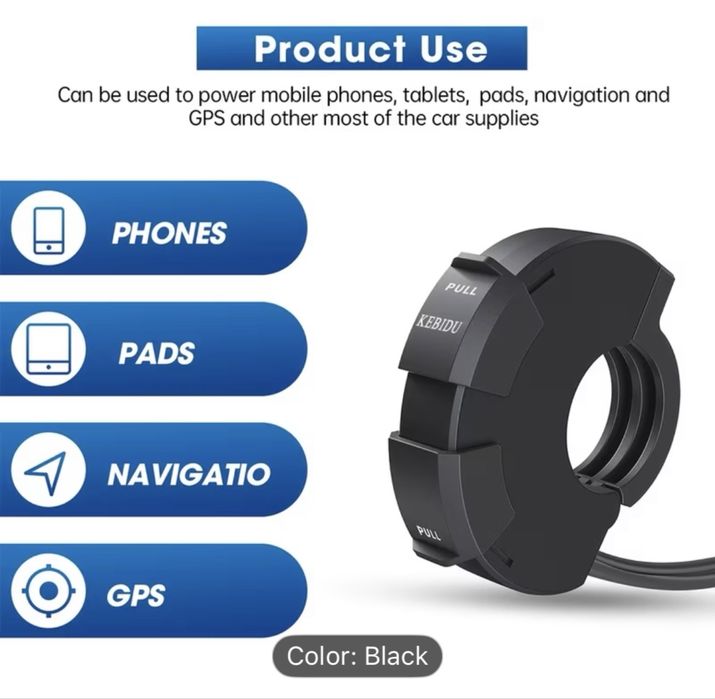 Incarcator moto fast charger cu USB si Tipe C