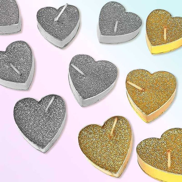 Комплект 25 декоративни свещи сърце