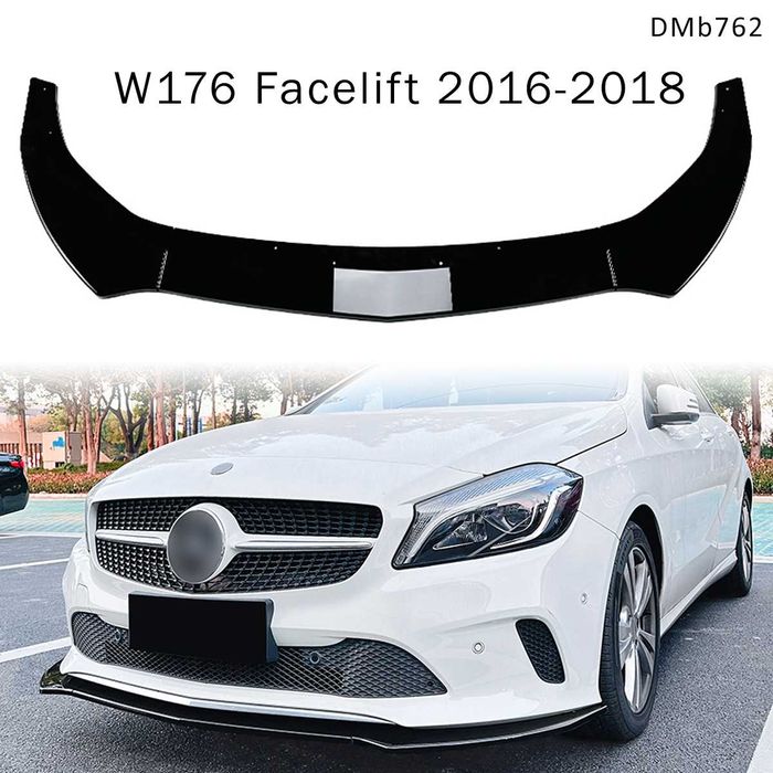 Черен лип спойлер предна броня Mercedes A W176 Facelift мерцедес в176
