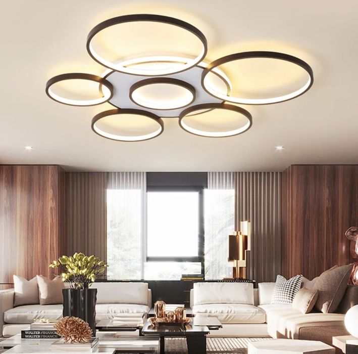 LED невисящи рингове кафе 6+1 за таван с дистанционно 110 см, 106 W