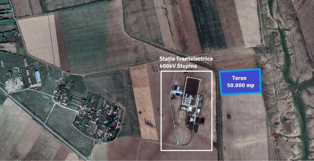 Teren proiect energie la 150m de Stația 400kV Stupina, Constanta