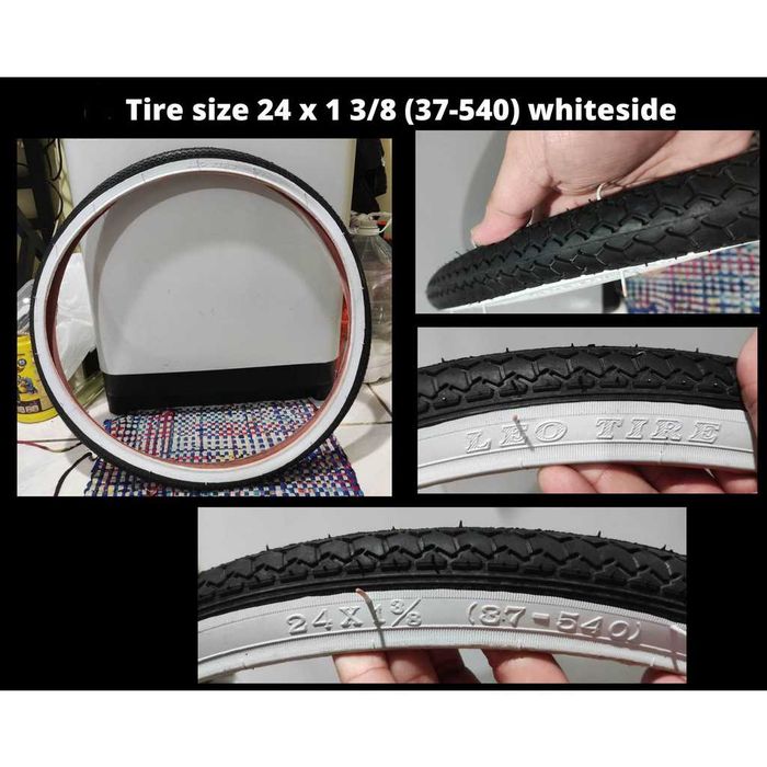 Външна гума за ивалидна количка CST 24 x 1 3/8 (37-540) Черна/бял борд