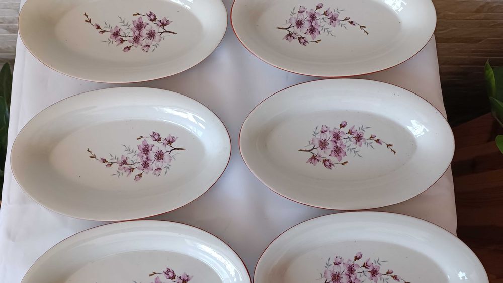 Комплект овални чинии - Дянко Стефанов - Разград - 6 броя - НОВИ