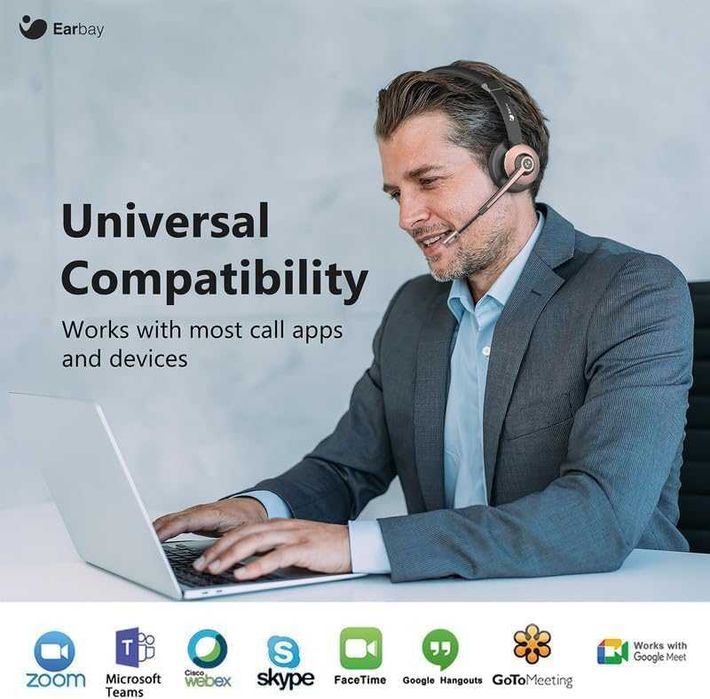 Безжични слушалки с микрофон Earbay Bluetooth USB Dongle и стойка