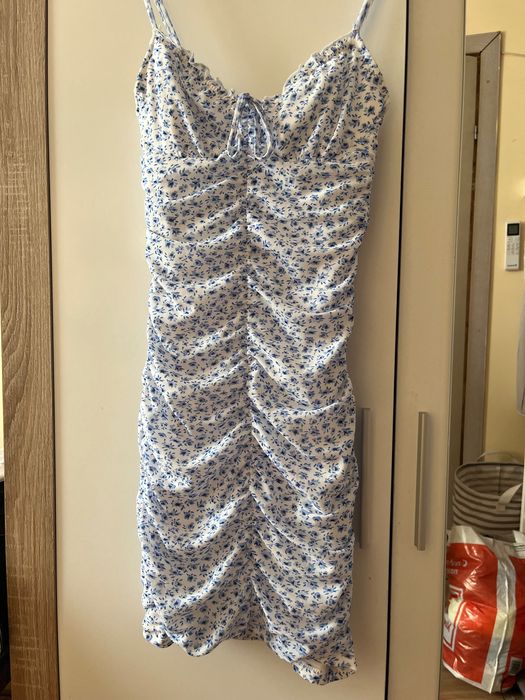 Лятна къса рокля, бяло и синьо, H&M