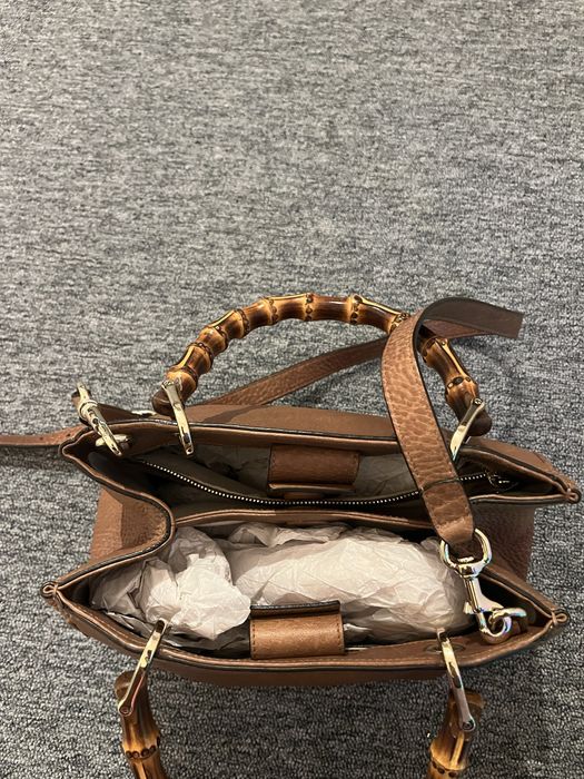 Gucci Bamboo original – geantă piele maro, Made in Italy