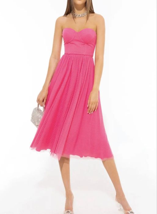 Rochie party tulle Barbie pink - NISSA