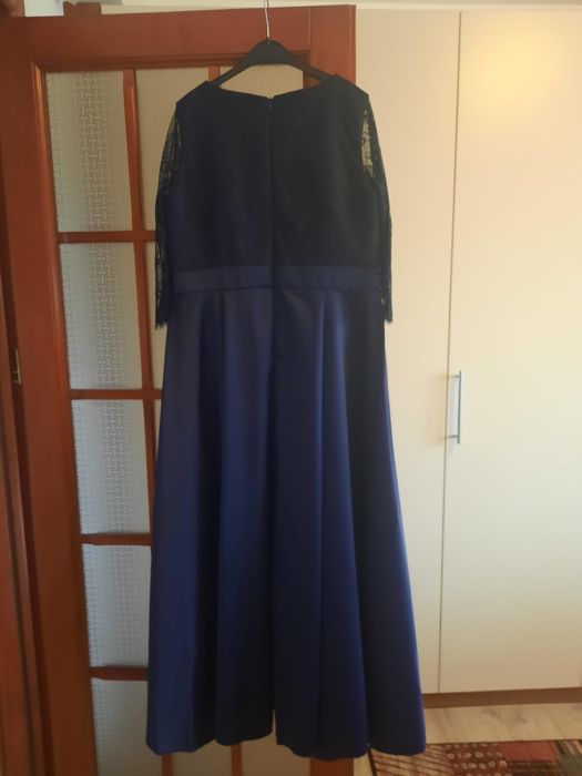 Rochie lungă bleumarin elegantă Alice Design – nașă/soacră/nunta/botez