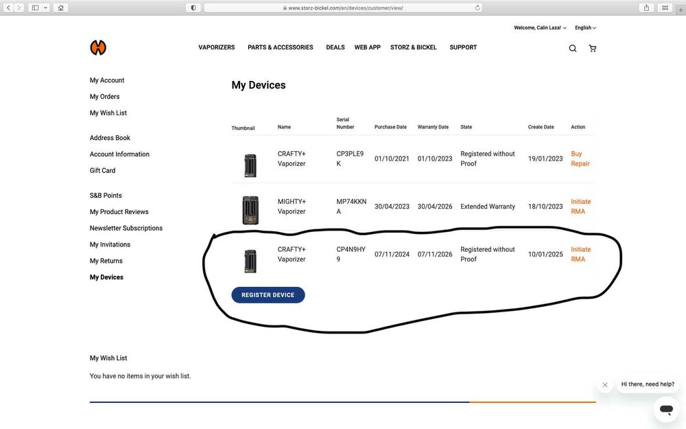 vaporizator Crafty+ de la Storz & Bickel, garantie noiembrie 2026, nou