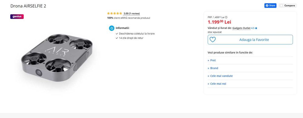 Drona AIRSELFIE 2 12MP 16Gb