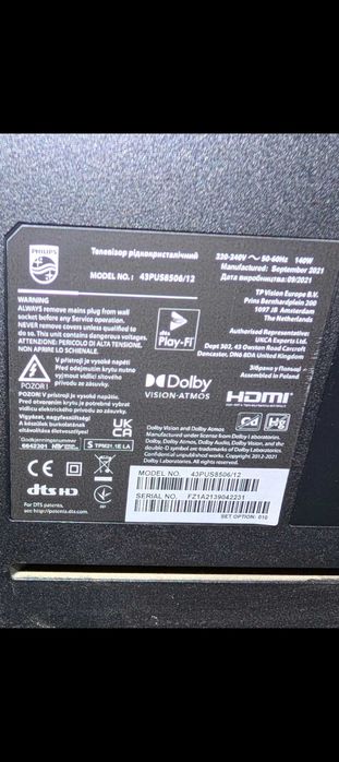 Philips 43PUS8506/12 4K, Ambilight, Android TV, телевизор