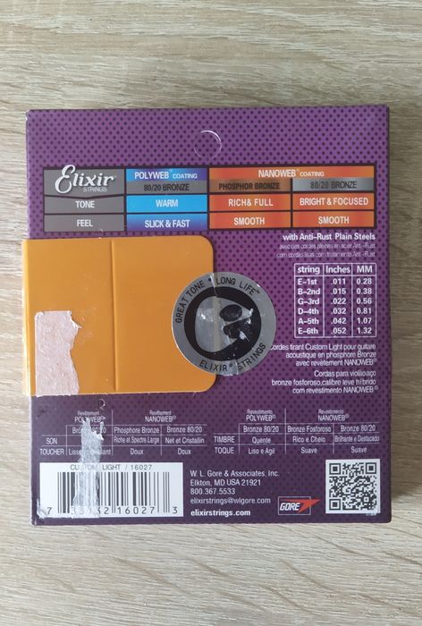 Струны для акустической гитары Elixir