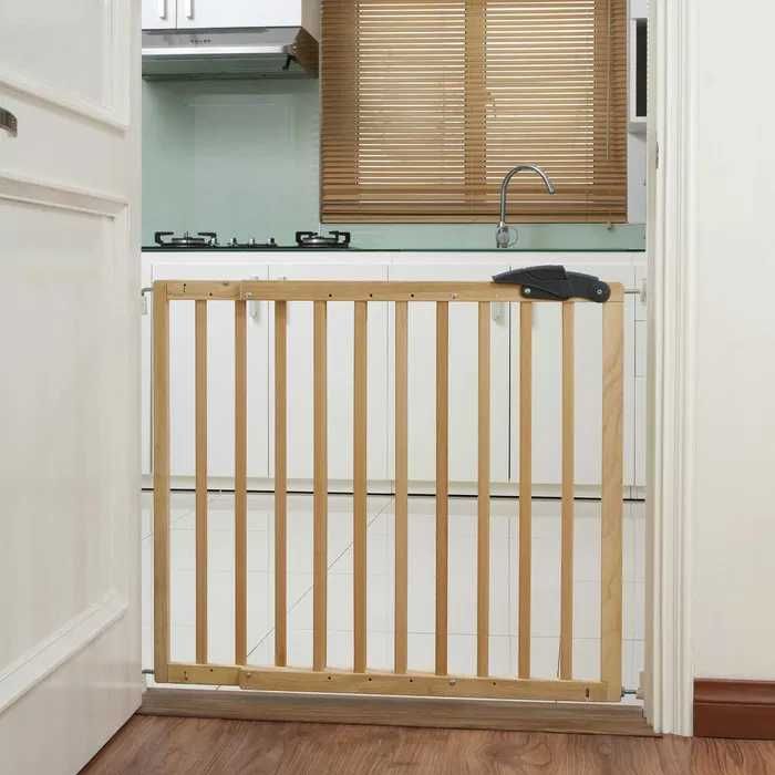 Portita Nicolas 78,5-113,5cm, alba, de lemn - protectie scari bebelusi