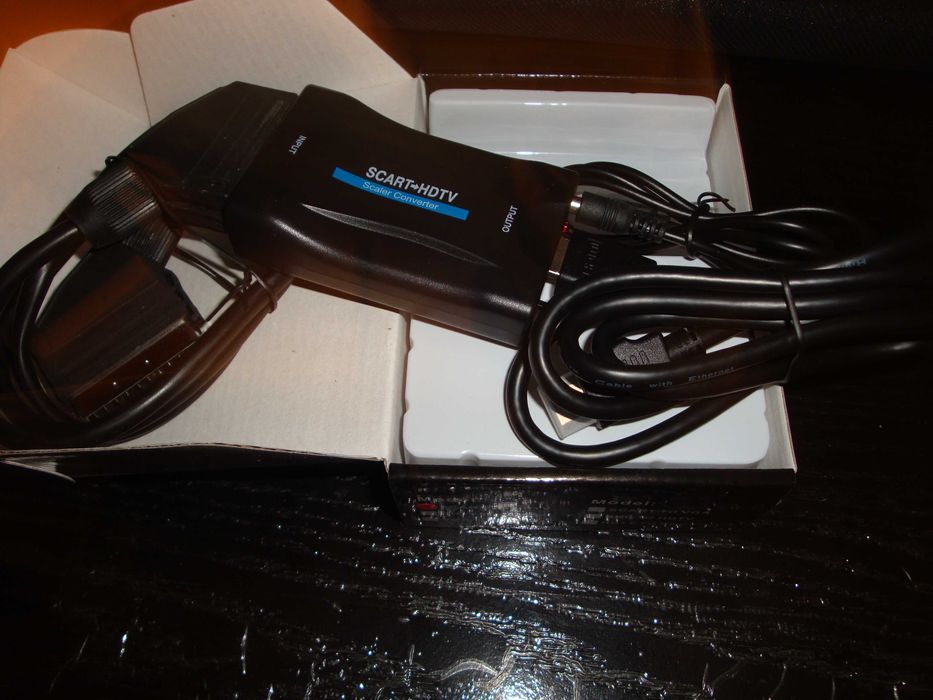 adaptor TV scart la HDMI FULL HD convertor video + cablu Scart + HDMI