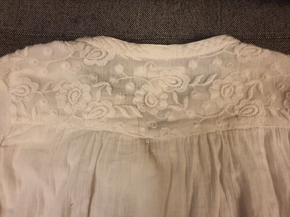 Bluza/ camasa alba, fete, scoala, 158, dantela, panza topita