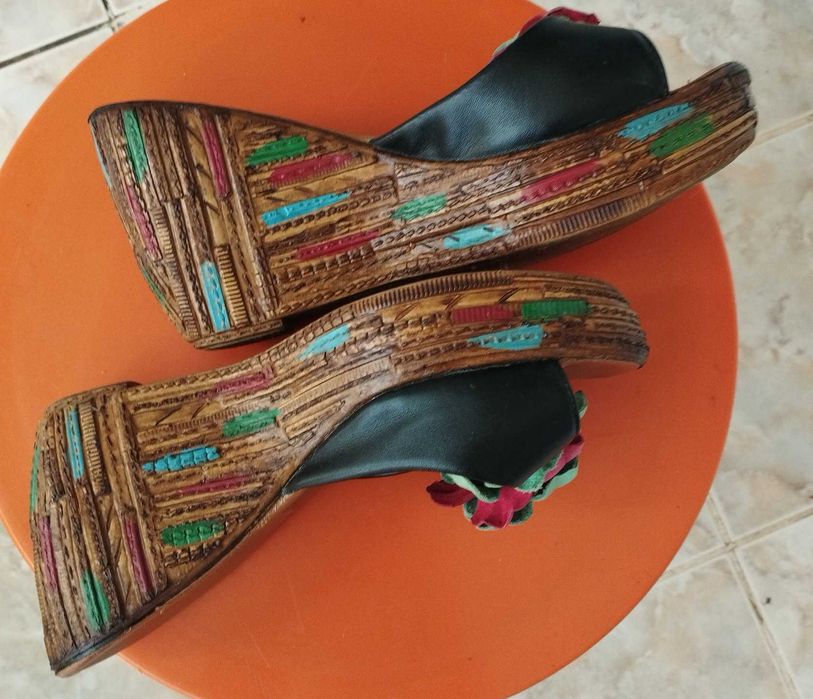 дамски чехли естествена кожа 40 номер, размер