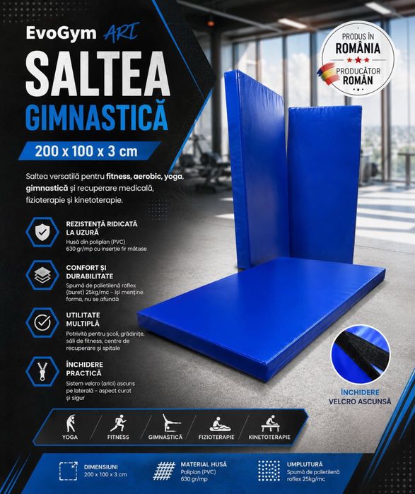 Saltea gimnastica husa PVC 200x100x3 cm