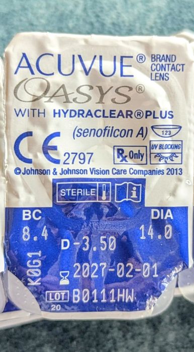 Kontakt linzalar Acuvue Oasys (Yangi) - Контрактные линзы Acuvue Oasys