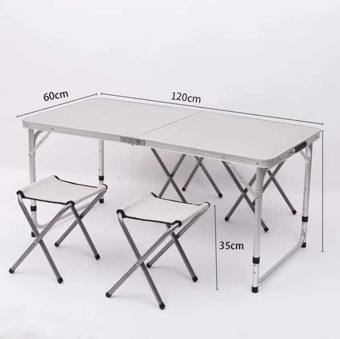 Стол 4 ми стульями-120х60х55 см Туристический складной-55 см Доставка