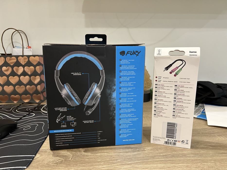 Гейминг слушалки Fury Wildcat с Адаптер