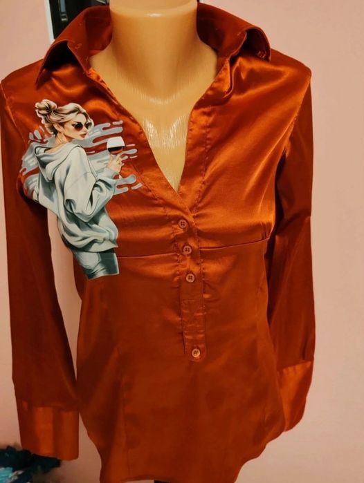Cămașă Zara satin elegantă