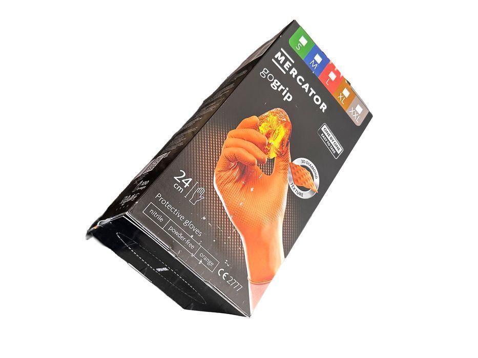Manusi de nitril premium mercator gogrip one by one portocaliu , marim