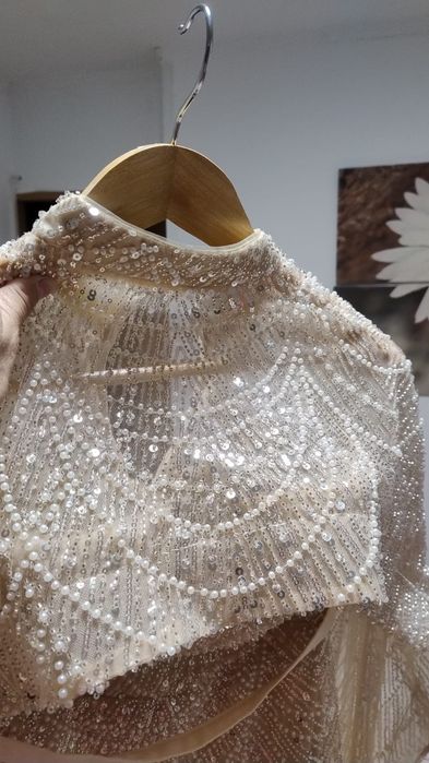 Rochie ocazie lunga bej /champagne